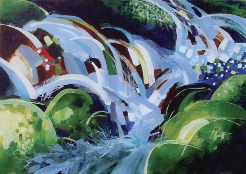 Western Wella Brook - acrylic 20 X 28