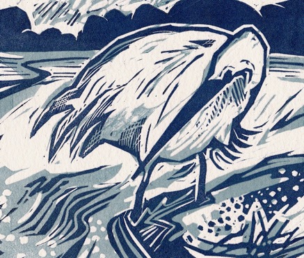 LITTLE EGRET linocut.MG