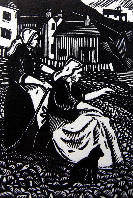 HALLSANDS Devon wood engraving
