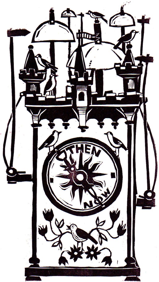 birdclock lino
